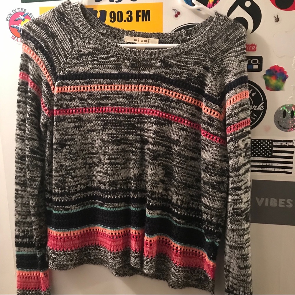 Black and colored stripped sweater